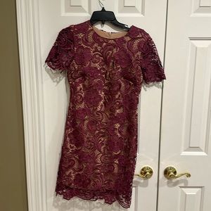 Dress the Population mulberry/nude colored dress size small
